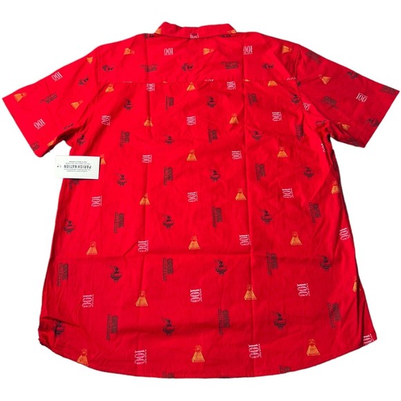 Parish Nation Red Casual All Over Print Button Down Shirt NWT Men’s Size 3XL - Picture 5 of 7